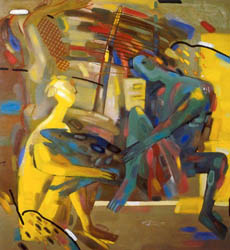 "Wild Jealousy"
 oil on canvas 110
 � 100 1991