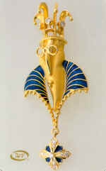 Brooch "King". 1995. Gold, enamel, brilliants.