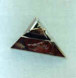 Brooch of suit "Landscape". 1991. Silver, jasper, topazes.