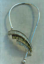 Necklace from suit  "Polychromy". 1988. Silver, citrines, amethyst.