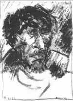 Self portrait. Paper, China ink, 31x19, 1996. Author's property