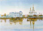 From the History of Ekaterinburg. Paper, water colors. 27�21 1995