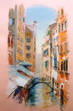 Views of Italy. Venice. Triptich, right part. Cardboard, tempera, pastel. 26�42 1997
