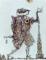 Jew from Nuremberg, 1998, 40�30 Paper, mixed technique. Theatre of Jewish  Costume Cycle