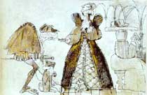 Spanish Curtsey, 1998, 40�60 Paper, mixed technique. Theatre of All Times and People Cycle