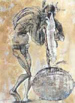 Egg of a Prophet, 1998, 40�30 Paper, mixed technique. Theatre of All Times and People Cycle