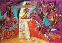 Judah's Kiss, 1999, 100�140 Oil on canvas, Bible's Characters Cycle.