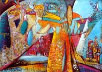 Struggle of Jacob with an Angel. Jacob receives name Israel, 100�140 Oil on canvas, Bible's Characters Cycle