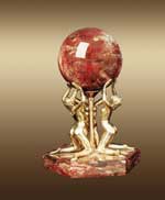 "Cryatids". Bronze, serpentine. 2000. 36�26�26.