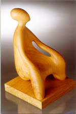 Chair #2 - 2001 from the "Centaurs" series. Cedar, oak 24.5�15.0�16.2