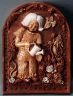 L.Muratova, 3rd year, 6th semester Decorative Tryptich �Childhood� Terracotta, glaze Supervised by Assoc. Prof. N.Kh.Khakimov